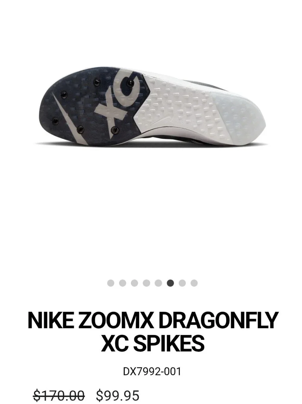 ** BNWOT** Nike ZoomX Dragonfly XC Spikes — Black/Silver Mens Sz 14